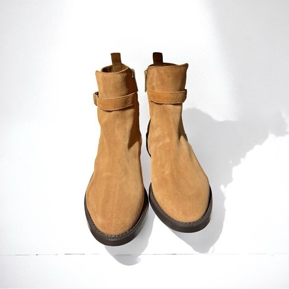 🌻NEW w/tags Sam Edelman Tan Suede Nolynn Women’s Boots Size 7 - Picture 5 of 12